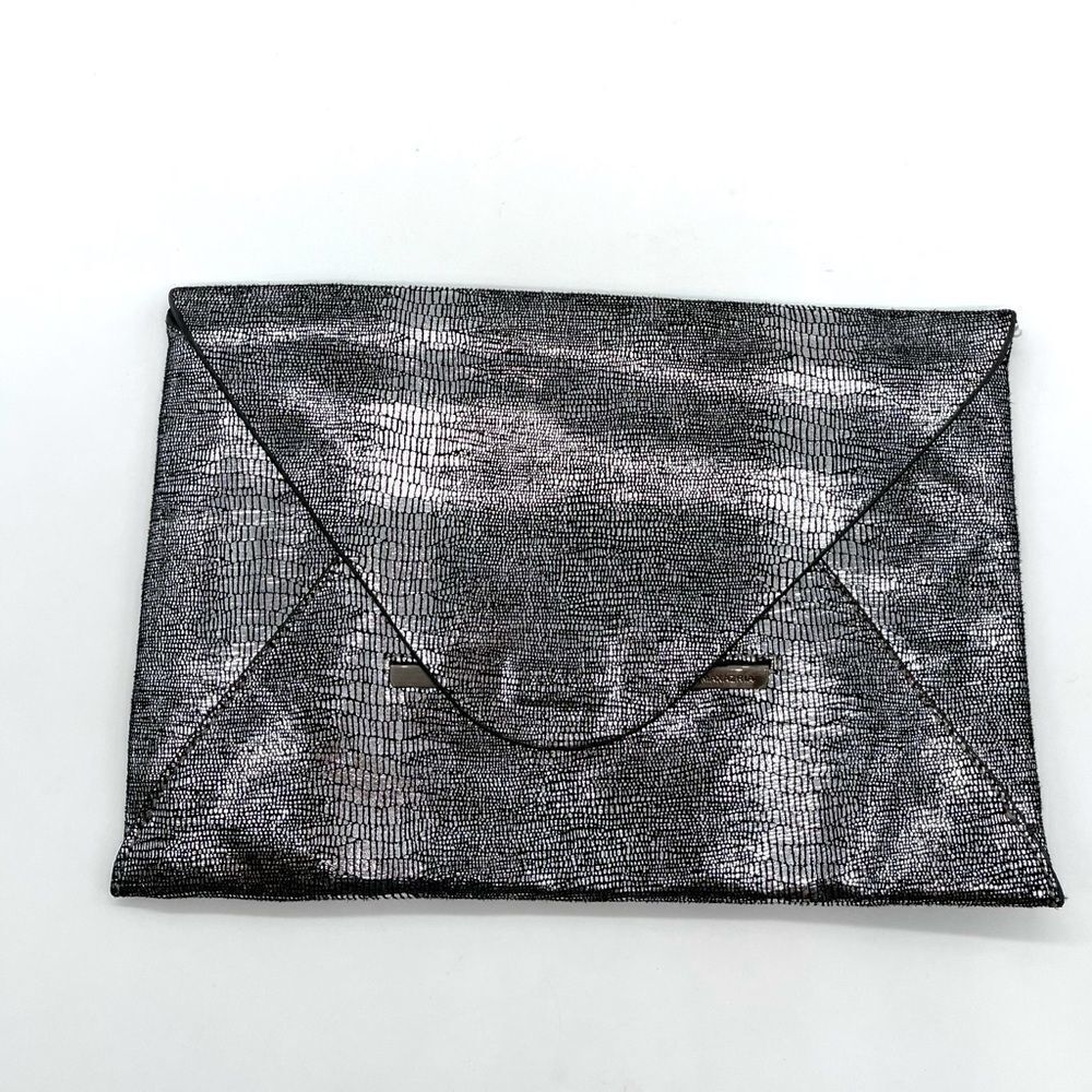 BCBGMAXAZRIA Leather Clutch w/ Reptile Look